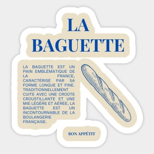 La Baguette Graphic and French Phrases Sticker